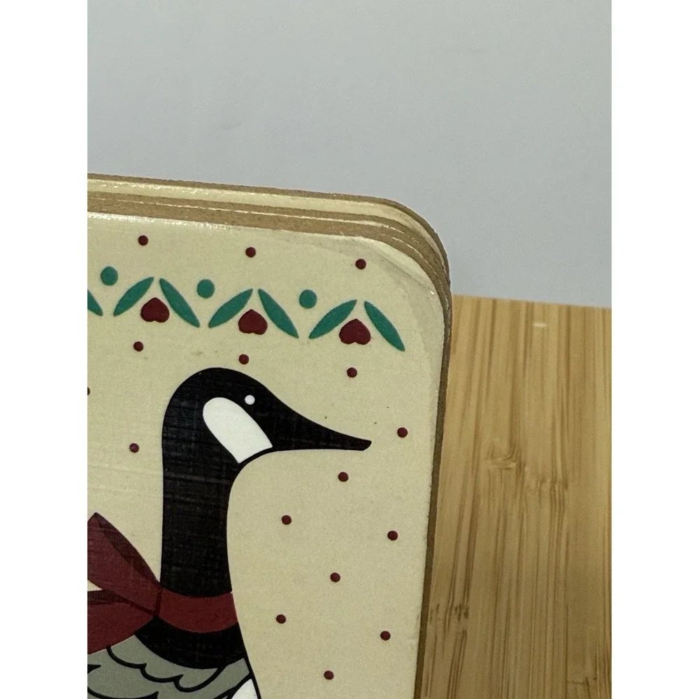 CHRISTMAS GOOSE COASTERS GOOSEBERRY LANE B‎ OF A 1989 A BURICK Cottagecore 1989